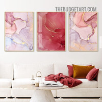 Calico Marble Abstract Modern Painting Picture 3 Panel Canvas Wall Art Prints for Room Trimming