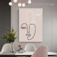 Winding Lineaments Face Abstract Painting Picture Modern Canvas Wall Art Print for Room Finery