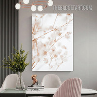 White Flowers Floral Modern Painting Picture Canvas Wall Art Print for Room Finery