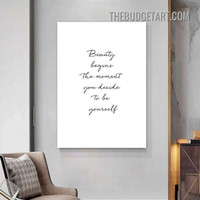 Begins The Moment Typography Painting Picture Modern Canvas Wall Art Print for Room Arrangement