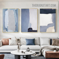 Smudge Abstract Watercolor Scandinavian Painting Picture 3 Panel Canvas Wall Art Prints for Room Outfit