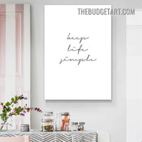 Life Simple Typography Modern Painting Picture Canvas Wall Art Print for Room Getup