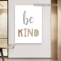 Be Kind Typography Modern Painting Picture Canvas Wall Art Print for Room Equipment