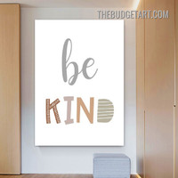 Be Kind Typography Modern Painting Picture Canvas Art Print for Room Wall Finery