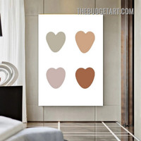 Colorful Hearts Abstract Modern Paining Picture Canvas Wall Art Print for Room Illumination