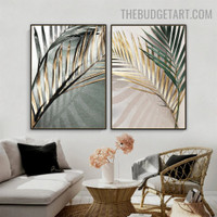 Palm Golden Leaves Botanical Modern Painting Picture Canvas Print for Room Wall Equipment