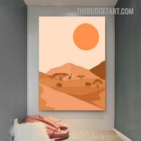 Desert Sand Abstract Landscape Scandinavian Painting Picture Canvas Wall Art Print for Room Garnish