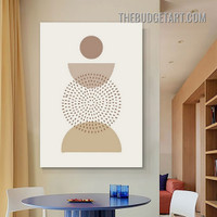 Dots Semi Spheres Abstract Geometric Scandinavian Painting Picture Canvas Wall Art Print for Room Flourish
