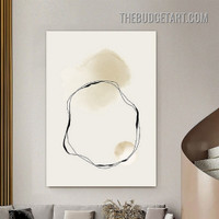 Curved Lines Stains Abstract Scandinavian Painting Picture Canvas Art Print for Room Wall Illumination
