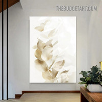 Golden Eucalyptus Leaves Abstract Modern Painting Picture Canvas Art Print for Room Wall Décor