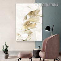 Golden Eucalyptus Foliage Abstract Modern Painting Picture Wall Art Print for Room Molding