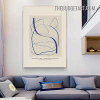 Wandering Lineaments Abstract Vintage Painting Picture Canvas Wall Art Print for Room Molding