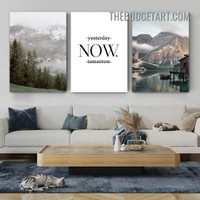 Mountain Scene Landscape Modern Painting Picture 3 Piece Canvas Wall Art Prints for Room Garnish