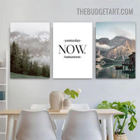Mountain Scene Landscape Modern Painting Picture 3 Piece Canvas Wall Art Prints for Room Tracery
