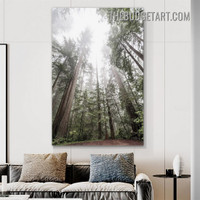 Forest Nordic Naturescape Painting Picture Canvas Wall Art Print for Room Finery