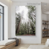 Forest Nordic Naturescape Painting Picture Canvas Wall Art Print for Room Disposition