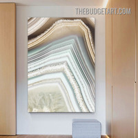 Multicolor Smudge Marble Abstract Modern Painting Canvas Art Print for Room Wall Finery