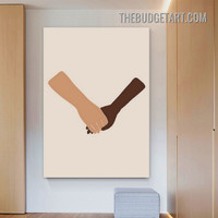 Handshake Abstract Figure Scandinavian Painting Picture Canvas Art Print for Room Wall Embellishment