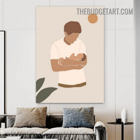 Father Baby Abstract Scandinavian Painting Picture Figure Canvas Art Print for Room Wall Molding