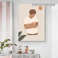 Father Baby Abstract Scandinavian Painting Picture Figure Canvas Art Print for Room Wall Outfit