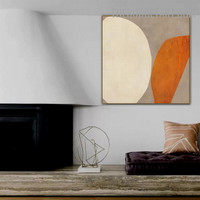 Moiety Circle Abstract Minimalist Contemporary Painting Image Canvas Print for Room Wall Outfit