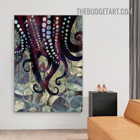 Colorific Octopus Abstract Sea Animal Modern Painting Picture Canvas Wall Art Print for Room Drape