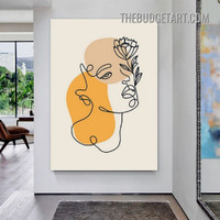 Winding Lineament Face Abstract Modern Painting Picture Canvas Art Print for Room Wall Garniture