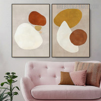 Roundly Scars Abstract Minimalist Modern Painting Pic Canvas Print for Room Wall Illumination