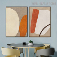 Big Smudges Abstract Minimalist Modern Painting Picture Canvas Print for Room Wall Drape