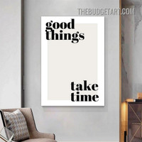 Make Time Typography Painting Picture Vintage Canvas Wall Art Print for Room Arrangement
