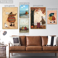Lovingly Couple Dog Abstract Wall Painting Sets Scandinavian Image Canvas Print 5 Panel Figure for Home Flourish Ideas