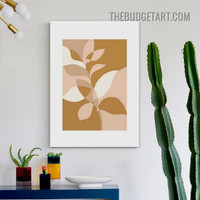 Colorific Foliage Abstract Botanical Scandinavian Painting Picture Canvas Art Print for Room Wall Molding