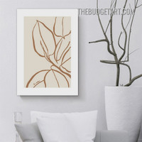 Leaves Design Abstract Scandinavian Painting Picture Canvas Wall Art Print for Room Drape