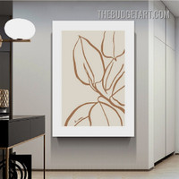 Leaves Design Abstract Scandinavian Painting Picture Canvas Wall Art Print for Room Molding