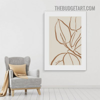 Leaves Design Abstract Scandinavian Painting Picture Canvas Wall Art Print for Room Finery