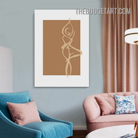 Winding Line Lady Figure Abstract Scandinavian Painting Picture Canvas Art Print for Room Wall Garniture