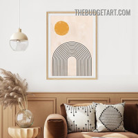 Curvy Lineaments Abstract Scandinavian Painting Picture Canvas Wall Art Print for Room Drape