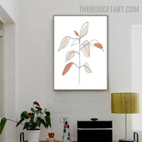 Leaves Abstract Botanical Minimalist Modern Painting Picture Canvas Print for Room Wall Adornment