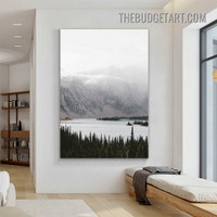 Mountains Nordic Naturescape Scandinavian Painting Picture Canvas Art Print for Room Wall Garnish