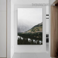 Snow Hills Naturescape Scandinavian Painting Picture Nordic Canvas Art Print for Room Wall Illumination