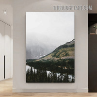 Snow Hills Nordic Naturescape Scandinavian Painting Picture Canvas Wall Art Print for Room Flourish
