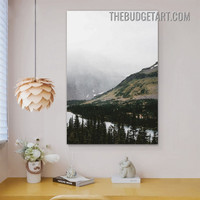 Snow Hills Naturescape Scandinavian Painting Picture Nordic Canvas Wall Art Print for Room Finery