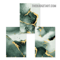 Glazy Stains Watercolor Painting Picture 3 Panel Abstract Canvas Art Prints for Room Wall Outfit