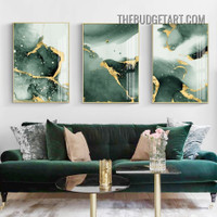 Glazy Stains Abstract Watercolor Painting Picture 3 Piece Canvas Wall Art Prints for Room Décor