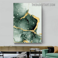 Meandering Speckles Abstract Watercolor Painting Picture Canvas Wall Art Print for Room Décor