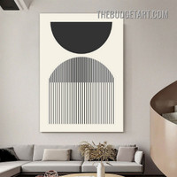 Half Circle Abstract Geometric Scandinavian Painting Picture Canvas Wall Art Print for Room Adornment