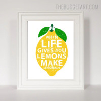 Lemons Quote Modern Painting Photo Canvas Print for Room Wall Finery