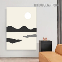 Black Hills Abstract Scandinavian Painting Picture Canvas Art Print for Room Wall Outfit