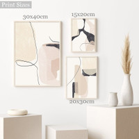 Convoluted Splashes Lines Geometric 3 Multi Panel Wall Hanging Sets Artwork Image Abstract Scandinavian Canvas Print for Room Arrangement