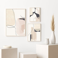 Convoluted Splashes Spots Abstract Scandinavian Geometric Sets Of 3 Piece Painting Pic Canvas Print For Room Wall Disposition